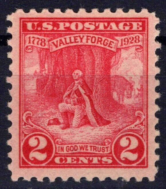 US 645 MNH XF Jumbo Margins 2c Carmine Valley Forge Issue ZAYIX