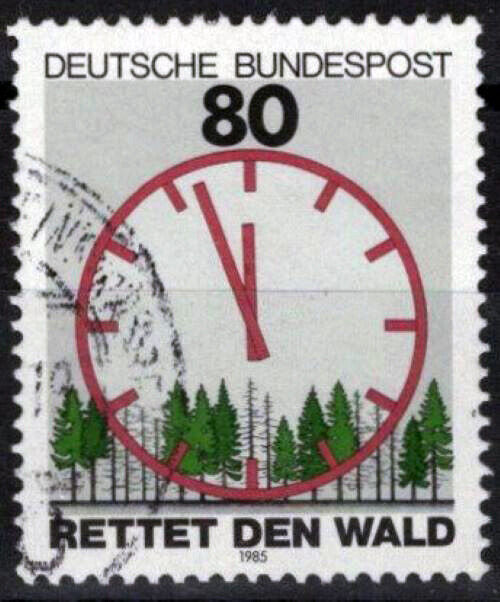 ZAYIX - 1985 Germany 1445 Used Forest Preservation Clocks 113022S112M