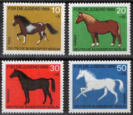ZAYIX - Germany-Berlin 9NB61-64 MNH Horses semi-postal issue 113022S90