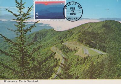 US First Day Cover FDC Maxi Card Mountains Waterrock Knob ZAYIX 0924M0487