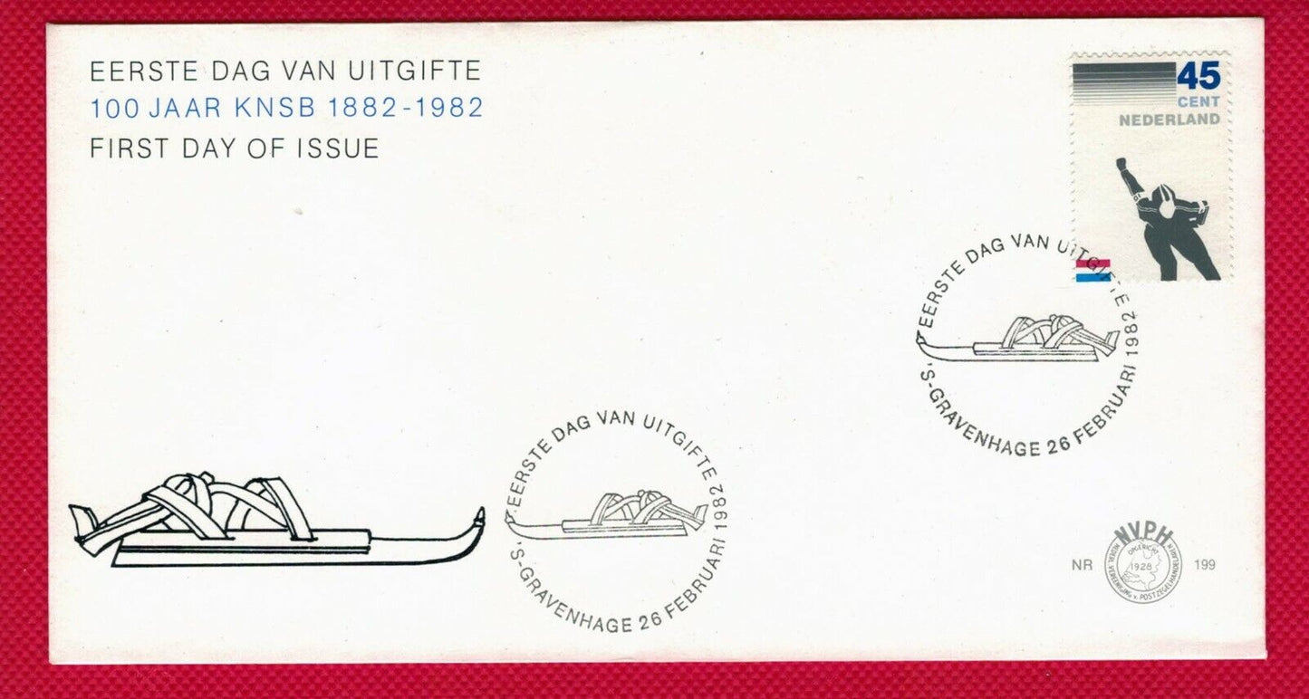 ZAYIX - 1982 Netherlands 639 FDC - Royal Dutch Skating Assoc. Centennial