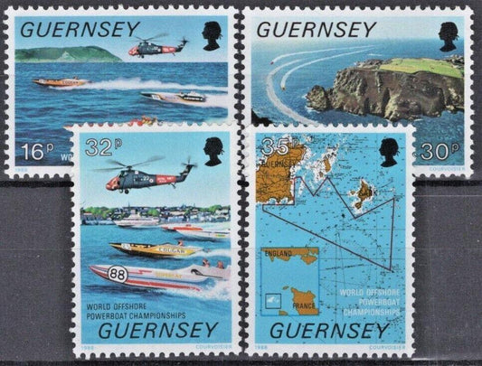 ZAYIX Great Britain Guernsey 390-393 MNH Sports Power Boats  012922S01M