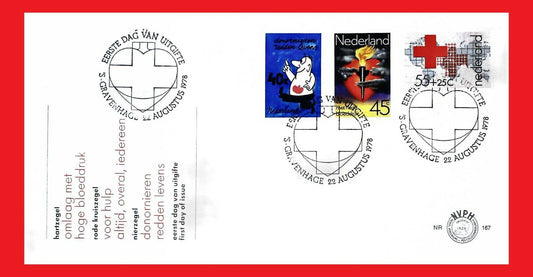 ZAYIX - 1978 Netherlands 580-581, B547 FDC - Medical themes / Red Cross