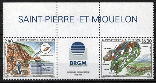 St. Pierre & Miquelon 618a MNH Geological Mission Maps ZAYIX 0524M0160