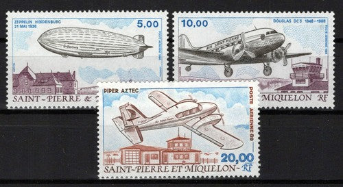 St. Pierre & Miquelon C63-C65 MNH Aviation Hindenburg Planes ZAYIX 0524S0168M