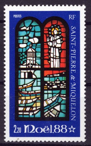 St. Pierre & Miquelon 512 MNH Christmas Stained Glass ZAYIX 0524S0180M