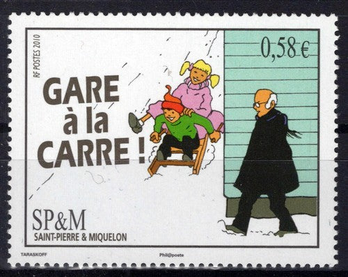 St. Pierre & Miquelon 916 MNH Snow Children Sledding ZAYIX 0524S0233