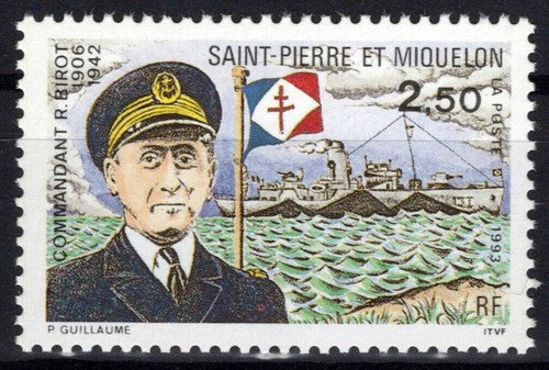 St. Pierre & Miquelon 586 MNH Commander R. Birot Military ZAYIX 0524S0193M