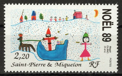 St. Pierre & Miquelon 521 MNH Christmas Children's Drawings ZAYIX 0524S0181M