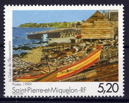 St. Pierre & Miquelon 677 MNH Painting Landscape Boats ZAYIX 0524S0217