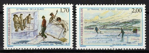 St. Pierre & Miquelon 662-663 MNH Ice Workers ZAYIX 0524S0216M