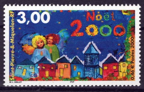 St. Pierre & Miquelon 700 MNH Christmas Houses Angels ZAYIX 0524S0230M