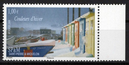 St. Pierre & Miquelon 885 MNH Winter Snow Boats ZAYIX 0524S0232