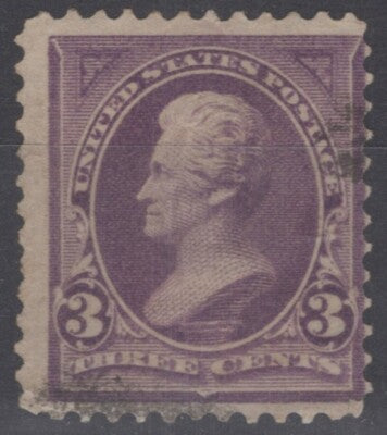 US 253 Used 1884 F 3c purple Andrew Jackson unwatermarked ZAYIX 113022S30