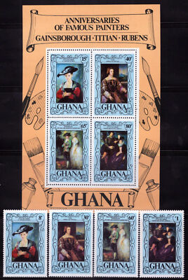Ghana 626-630 MNH Anniv. Famous Painters Titian Rubens ZAYIX 121022SM92