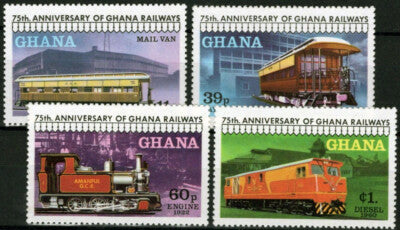Ghana 678-681 MNH Railways Trains Railroads Transportation ZAYIX 021023S29M