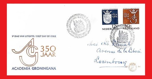 ZAYIX - 1963 Netherlands 423-24 / Mi 822-23 FDC - Anniv. Groningen University