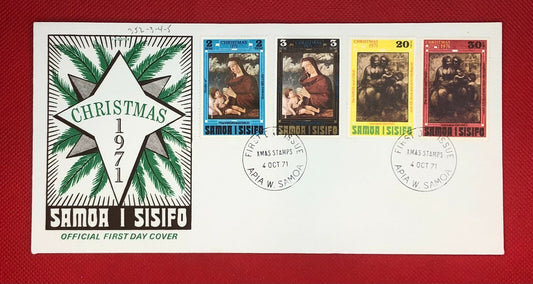 1971 Samoa I Sisifo FDC - Christmas - Art - Paintings - Madonna & Child ZAYIX 110721SM22