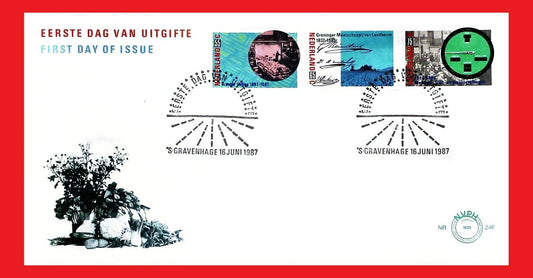 ZAYIX - 1987 Netherlands 717-719 / Mi 1320-1322 FDC - Produce Auction / Flowers