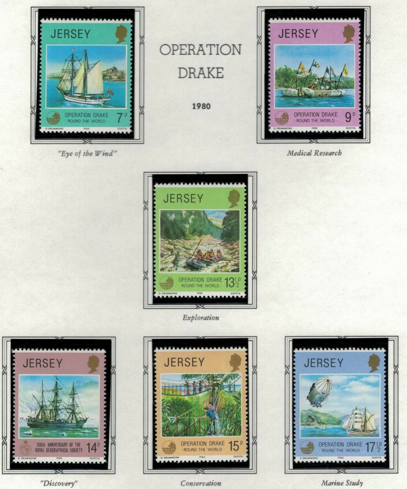 ZAYIX -1980 Great Britain Jersey #236-241 - MNH - Science - Medical - Marine