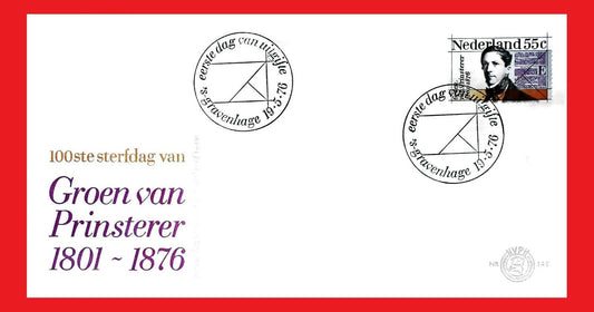 ZAYIX 1976 Netherlands 556 / Mi 1075 FDC Van Prinsterer - Statesman & Historian