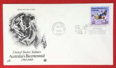 United States 4 different cacheted FDCs Koala \ Birds \ Eagles ZAYIX 020622SM40