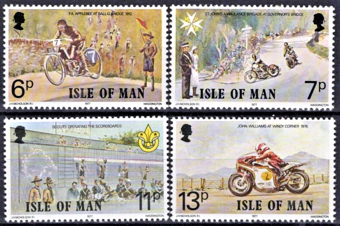 Great Britain Isle of Man 101-104 MNH Boy Scouts Bikes ZAYIX 020722S54M
