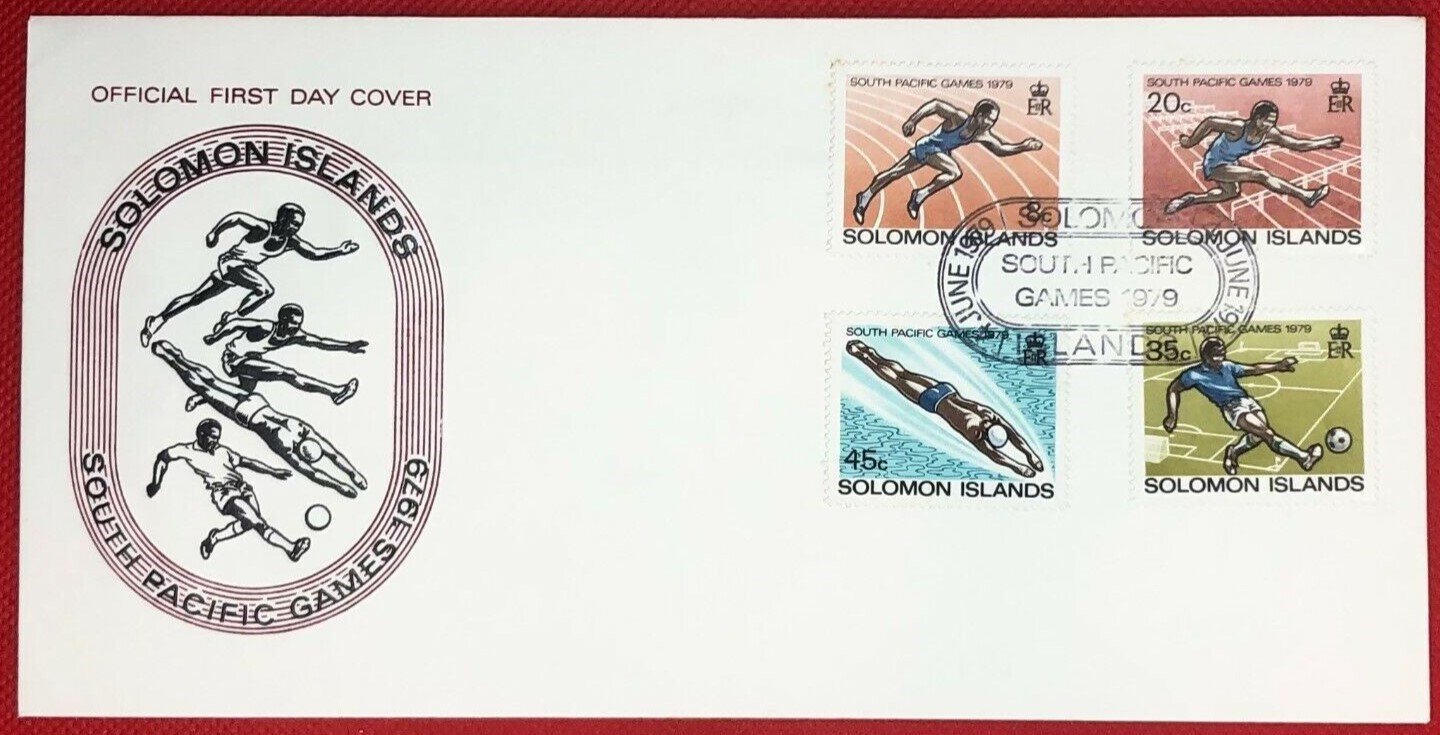 Solomon Islands FDC 1979 South Pacific Games, Soccer ZAYIX 110821SM25