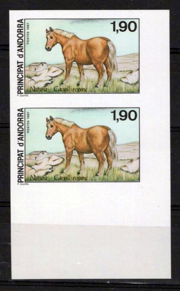 French Andorra MNH Imperf Horses Equine Stallion Zayix Stamps ZAYIX 0125M0305