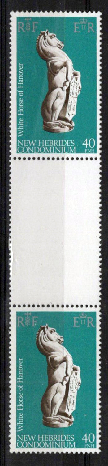 New Hebrides French 278a MNH Gutter Pairs Horses Zayix Stamps 0125M0327M
