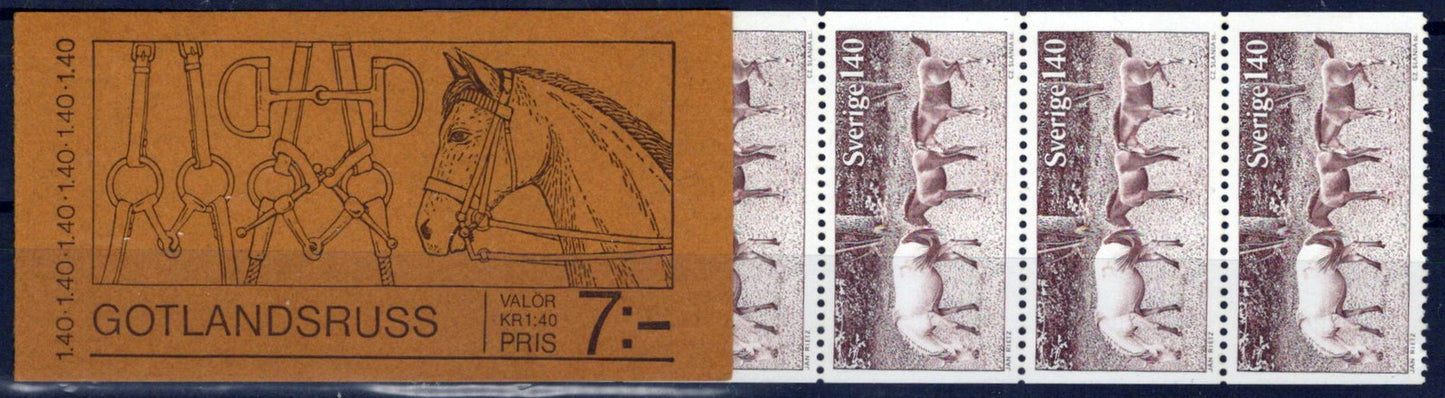 Sweden 1214a MNH Booklet Horses Equine Gotland Ponies Zayix Stamps ZAYIX 0125M0345