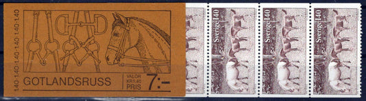 Sweden 1214a MNH Booklet Horses Equine Gotland Ponies Zayix Stamps ZAYIX 0125M0345