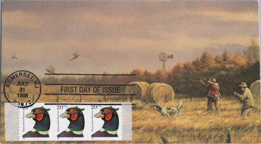 US 3055 unknown cachet FDC Pheasant plate number coil strip ZAYIX 121022SM17