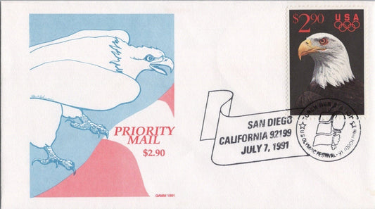 US 2540 Gamm FDC Eagle and Olympic Rings Priority Mail ZAYIX 121022SM19
