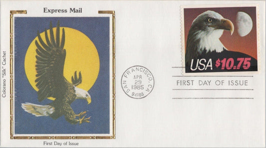 US 2122 Colorano "Silk" FDC $10.75 Express Mail Eagle & Moon ZAYIX 121022SM12