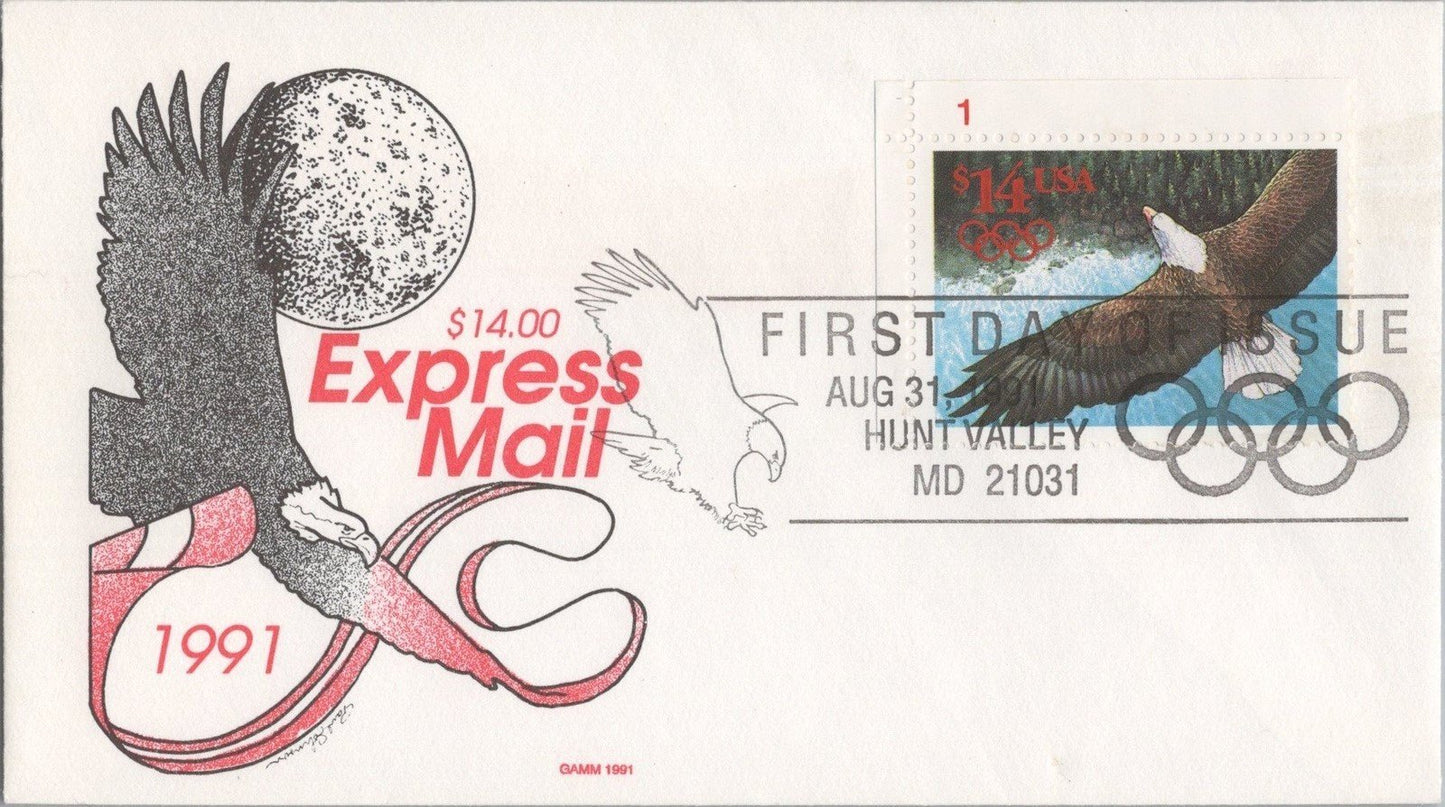 US 2542 Gamm FDC $14 Express Mail Eagle Olympic Rings ZAYIX 121022SM29