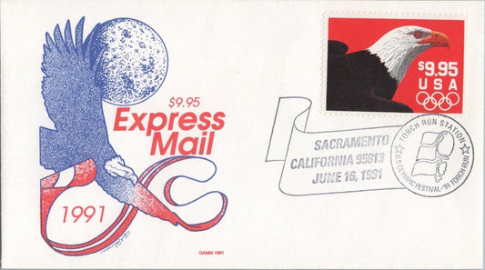 US 2541 Gamm FDC Express Mail Eagle Olympic Rings ZAYIX 121022SM28