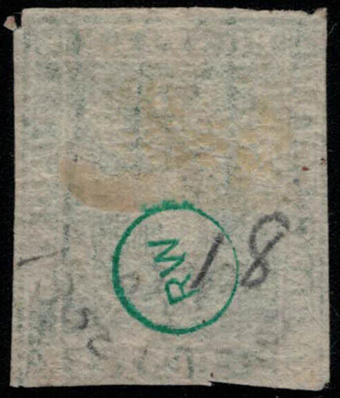 ZAYIX 1860 Tuscany 18 used 5 ct green Coat of Arms Signed Italy  State 031922S03