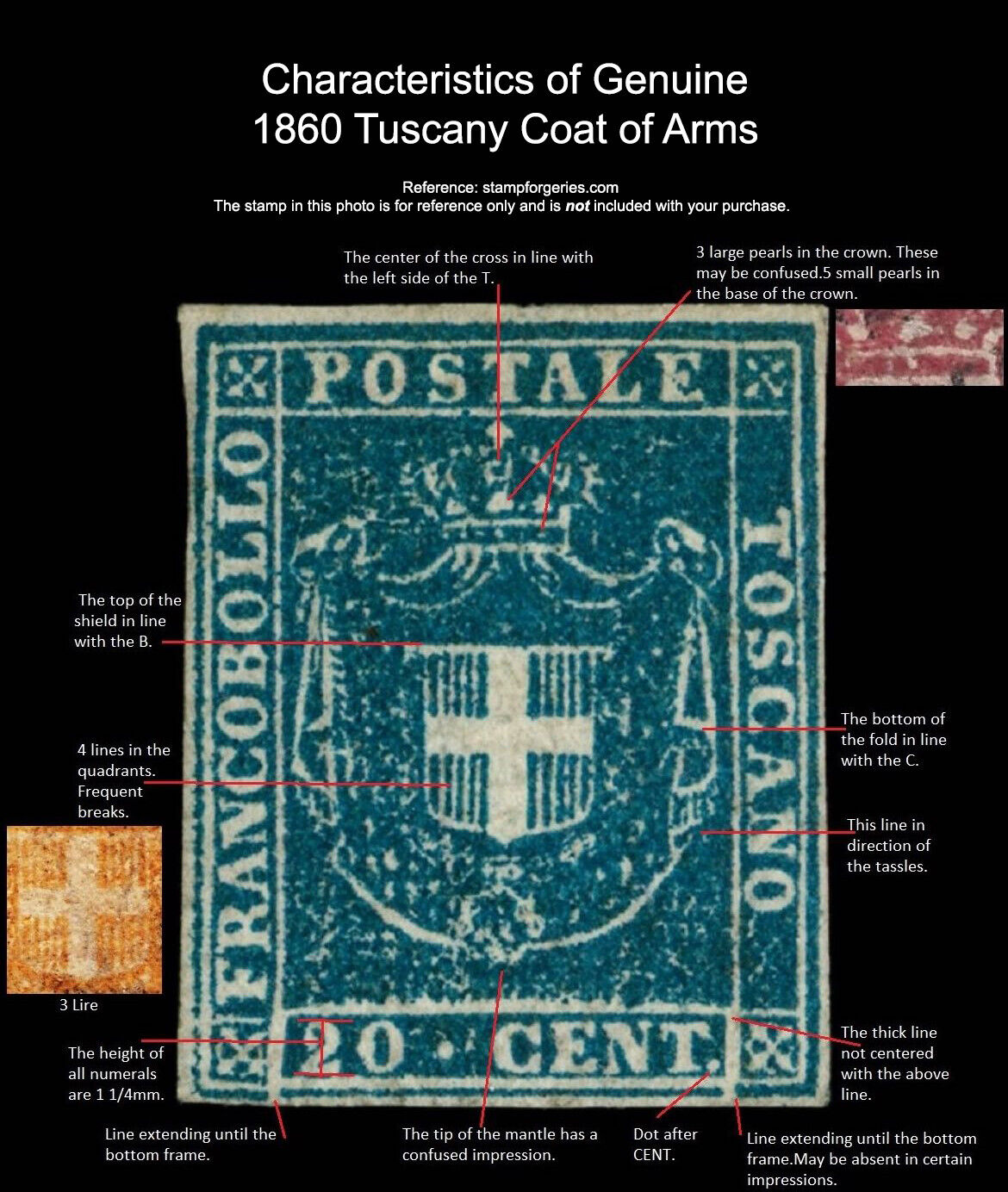 ZAYIX 1860 Tuscany Italy Italian States 20 used 20c blue Coat of Arms 031922-S06