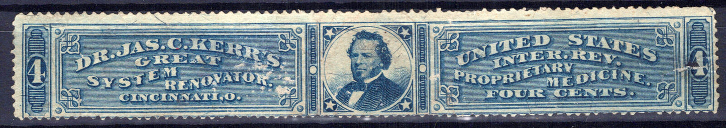 US Revenue Stamp Medicine RS159b typical faults Dr Jas C Kerr ZAYIX 1024M_MAR016