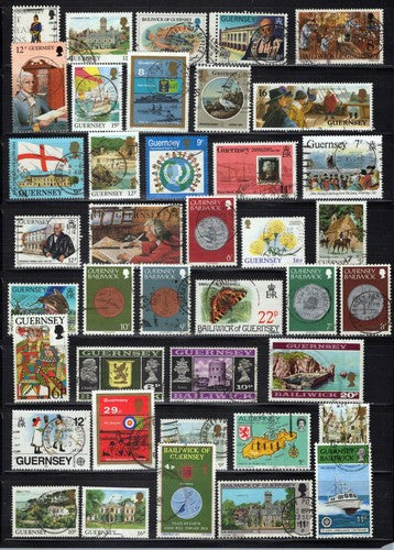 Guernsey Collection Postally Used Butterflies Birds Ships Coins ZAYIX 0224S0318