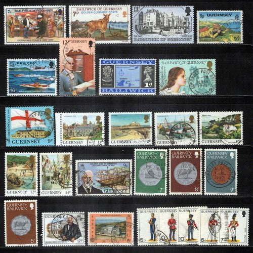 Guernsey Group of Postally Used commemoratives and Definitives ZAYIX 0224S0326