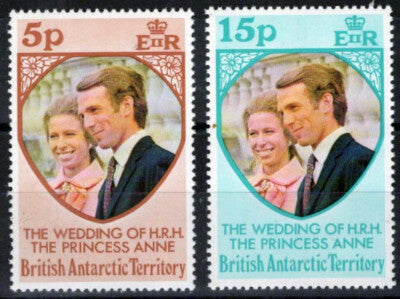 British Antarctic Territory BAT 60-61 MNH Princess Anne Wed 041123-S101 ZAYIX 041123101