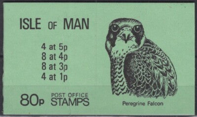 Isle of Man 190a MNH Booklet 80p Birds Wildlife Falcon Ram ZAYIX 021423S59M
