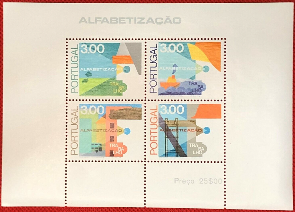 Portugal 1976 Fight Against Illiteracy, Ships Sc# 1297b MNH souvenir sheet ZAYIX