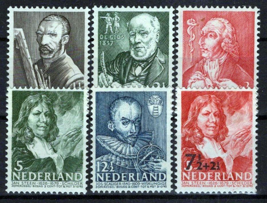 Netherlands B123-B128 MH Semi-Postal Painter Poet Doctor Zayix Stamps 0225S0481M