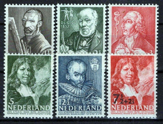 Netherlands B123-B128 MH Semi-Postal Painter Poet Doctor Zayix Stamps 0225S0481M