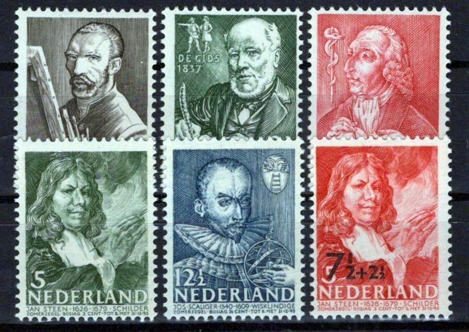 Netherlands B123-B128 MNH Semi-Postal Painted Poet Doctor Zayix Stamps 0225S0482