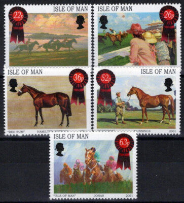 Isle of Man 913-917 MNH Horse Racing Animals Pets Sports ZAYIX 061223SM121M