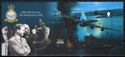 Isle of Man 989 MNH Dambuster's Raid Military Planes ZAYIX 061223SM140M